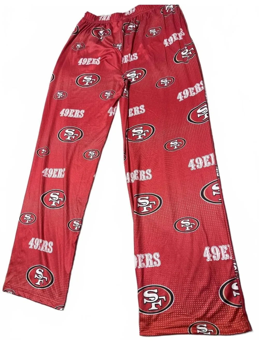 San Francisco 49ers NFL Stretch Unisex Red Logo Sleepwear Pajama Bottoms Med